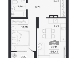 Продается 2-комнатная квартира ЖК Квартал 54, дом 1, 41.18  м&sup2;, 8353000 рублей