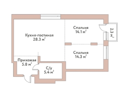 Продается 3-комнатная квартира ЖК Флора и Фауна, 18а, 67.9  м&sup2;, 21100000 рублей