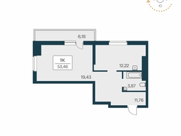 Продается 1-комнатная квартира ЖК Расцветай на Зорге, дом 1 , 53.4  м&sup2;, 5000000 рублей