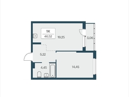 Продается 1-комнатная квартира ЖК Расцветай на Зорге, дом 4, 46.52  м&sup2;, 6450000 рублей