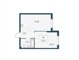 Продается 1-комнатная квартира ЖК Расцветай на Зорге, дом 4, 43.78  м&sup2;, 4800000 рублей