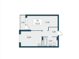 Продается 1-комнатная квартира ЖК Расцветай на Зорге, дом 4, 42.56  м&sup2;, 5710000 рублей