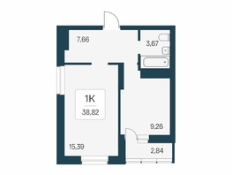 Продается 1-комнатная квартира ЖК Расцветай на Бугринской роще, 38.82  м&sup2;, 6118000 рублей
