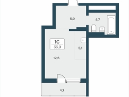 Продается Студия ЖК Расцветай на Учительской, 33  м&sup2;, 6100000 рублей