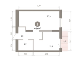 Продается 1-комнатная квартира ЖК Европейский берег, дом 46, 46.57  м&sup2;, 8820000 рублей
