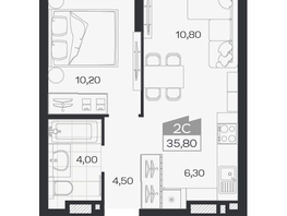Продается 2-комнатная квартира ЖК Ясный берег, дом 33, 35.8  м&sup2;, 7251000 рублей