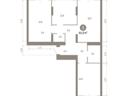 Продается 3-комнатная квартира ЖК Лебедевский квартал, д 1, 90  м&sup2;, 12980000 рублей