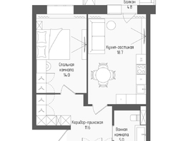 Продается 2-комнатная квартира ЖК Тетрис, корпус 2, 50.7  м&sup2;, 8835000 рублей
