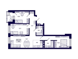 Продается 4-комнатная квартира ЖК Сподвижники, дом 1, 79.8  м&sup2;, 9900000 рублей