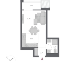Продается Студия ЖК Беринг, дом 3, 30.38  м&sup2;, 6290000 рублей