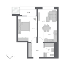 Продается 2-комнатная квартира ЖК Беринг, дом 3, 48.1  м&sup2;, 9570000 рублей