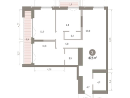 Продается 3-комнатная квартира ЖК Европейский берег, дом 45, 87.49  м&sup2;, 13640000 рублей