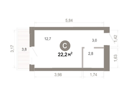 Продается Студия  Квартал Молодость, дом 1, 22.19  м&sup2;, 4280000 рублей
