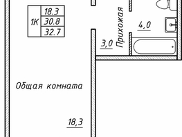 Продается 1-комнатная квартира ЖК Гренландия, Лес дом 5, 32.7  м&sup2;, 5200000 рублей