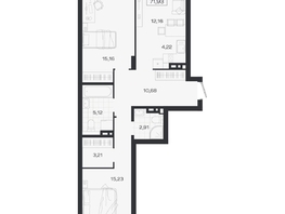 Продается 3-комнатная квартира ЖК Ясный берег, дом 19, бс 2-5, 71.93  м&sup2;, 12364000 рублей