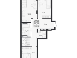 Продается 5-комнатная квартира ЖК Ясный берег, дом 19, бс 2-5, 142.13  м&sup2;, 18935000 рублей