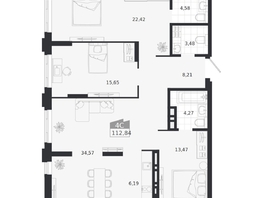 Продается 4-комнатная квартира ЖК Ясный берег, дом 20, 112.84  м&sup2;, 18226000 рублей