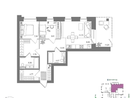 Продается 2-комнатная квартира ЖК Спектр, дом 10, 82.11  м&sup2;, 13585000 рублей