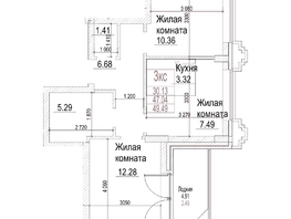 Продается 2-комнатная квартира ЖК Чернышевский, корп 4.1, 47  м&sup2;, 11900000 рублей
