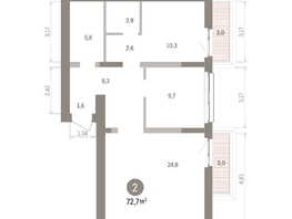 Продается 2-комнатная квартира ЖК Европейский берег, дом 32, 72.73  м&sup2;, 12690000 рублей