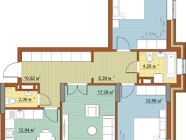 3-комнатная квартира, 79.34 м², 21-22/22 этаж