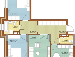 3-комнатная квартира, 79.34 м², 9/22 этаж