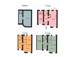 Таунхаус, 353 м², 3 этажа, участок 2 сот.