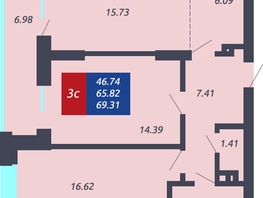 Продается 3-комнатная квартира ЧКАЛОВ, дом 1, 65.82 м², 5528880 рублей