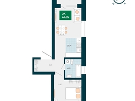 Продается 2-комнатная квартира Akadem Klubb, дом 1, 47.65 м², 4450000 рублей