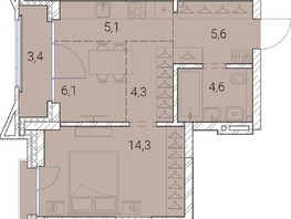Продается 1-комнатная квартира ЖК Тайм Сквер, 43.4  м², 8131500 рублей