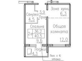 Продается 2-комнатная квартира ЖК Фламинго, дом 20, 40.4  м², 4500000 рублей