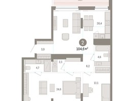 Продается 2-комнатная квартира ЖК Европейский берег, дом 48, 104.55  м², 14180000 рублей