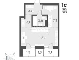 Продается 1-комнатная квартира ЖК Нормандия-Неман, дом 2, 52  м², 8250000 рублей