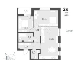Продается 2-комнатная квартира ЖК Нормандия-Неман, дом 2, 68.5  м², 9800000 рублей