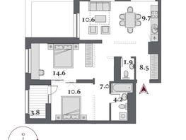 Продается 2-комнатная квартира ЖК Дом Нобель, 54.65  м², 16700000 рублей