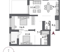 Продается 2-комнатная квартира ЖК Дом Нобель, 54.65  м², 14950000 рублей