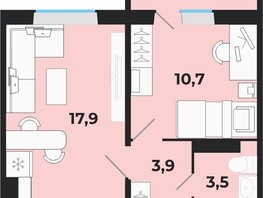 Продается 2-комнатная квартира ЖК Калина Красная, дом 1, 35.7  м², 4200000 рублей