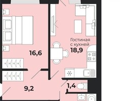 Продается 2-комнатная квартира ЖК Калина Красная, дом 1, 51.4  м², 5130000 рублей