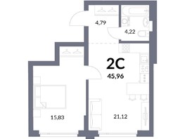 Продается 2-комнатная квартира ЖК Горская Лагуна, корпус 2, 45.96  м², 10100000 рублей