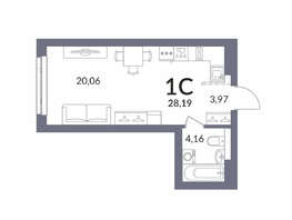Продается Студия ЖК Горская Лагуна, корпус 2, 28.19 м², 7052820 рублей