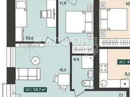 Продается 2-комнатная квартира ЖК Альпийский квартал, 55.7  м², 5030000 рублей