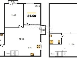 Продается 3-комнатная квартира ЖК Альпийский квартал, 84.6  м², 6600000 рублей