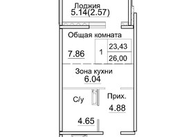 Продается 1-комнатная квартира ЖК Кольца, дом 12а, 26  м², 3900000 рублей