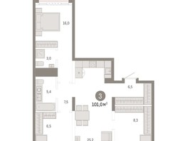 Продается 3-комнатная квартира ЖК Европейский берег, дом 48, 100.99  м², 12600000 рублей