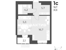Продается 1-комнатная квартира ЖК Дежнёв, дом 4, 31.8  м², 4400000 рублей
