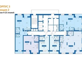 Продается 3-комнатная квартира ЖК Воздух, дом 3, 68.49  м², 13600000 рублей