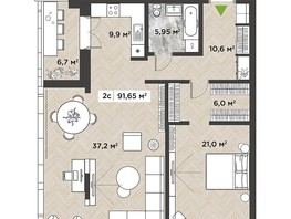 Продается 2-комнатная квартира ЖК Берлин, 91.65  м², 20163000 рублей