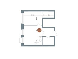 Продается 2-комнатная квартира ЖК 19/56 Кварталы Телецентра, сек 5, 39.54  м², 6900000 рублей