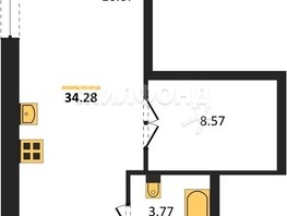 Продается 1-комнатная квартира АК IQ Aparts, 33.44  м², 6390000 рублей