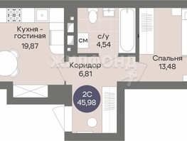 Продается 2-комнатная квартира ЖК Квартал на Российской, 45.98  м², 8250000 рублей